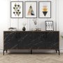 HANAH HOME Komoda Kiev Walnut Black Marble - slika 1