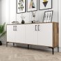 HANAH HOME Komoda Kiev Walnut White - slika 3
