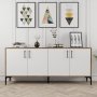 HANAH HOME Komoda Kiev Walnut White - slika 1