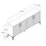 HANAH HOME Komoda Kiev 160 Walnut White - slika 5