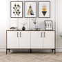 HANAH HOME Komoda Kiev 160 Walnut White - slika 1
