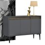 HANAH HOME Komoda Asude Anthracite Walnut - slika 2