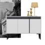 HANAH HOME Komoda Asude White Anthracite - slika 3