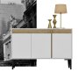 HANAH HOME Komoda Asude White Sapphire Oak - slika 3
