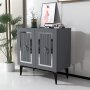HANAH HOME Komoda Capri Anthracite Silver - slika 2