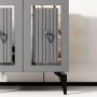 HANAH HOME Komoda Capri Anthracite Silver - slika 3