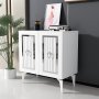 HANAH HOME Komoda Capri White Silver - slika 2