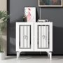 HANAH HOME Komoda Capri White Silver - slika 1
