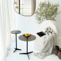 HANAH HOME Solis Black Bronze Set bočnih stolova - slika 1