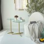 HANAH HOME Solis Gold Transparent Set bočnih stolova - slika 1