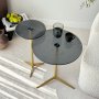 HANAH HOME Solis Gold Fume Set bočnih stolova - slika 3