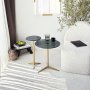 HANAH HOME Solis Gold Fume Set bočnih stolova - slika 1
