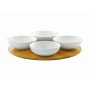 DAJAR Porcelanski set 4 ovalne činije (sa daskom od bambusa) - slika 1