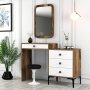 HANAH HOME Komoda Lizbon 544 Walnut White - slika 2