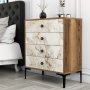 HANAH HOME Komoda Lizbon 538 Walnut White - slika 1