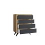 HANAH HOME Komoda Suvera Oak Anthracite - slika 4