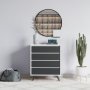 HANAH HOME Komoda Suvera White Anthracite - slika 1
