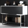 HANAH HOME Komoda Force Black White Silver - slika 3