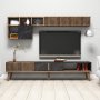 HANAH HOME TV polica Milan Walnut Black - slika 1