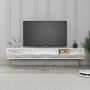 HANAH HOME TV polica Lyon 43 White Gold - slika 2