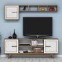 HANAH HOME TV polica Ayla Walnut White - slika 1
