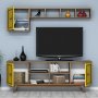 HANAH HOME TV polica Ayla Walnut Yellow - slika 2