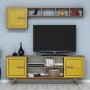 HANAH HOME TV polica Ayla Walnut Yellow - slika 1