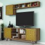 HANAH HOME TV polica Inci Walnut Yellow - slika 3