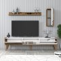 HANAH HOME TV polica Valensiya Walnut White - slika 2
