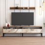 HANAH HOME TV polica Istanbul Walnut White Marble - slika 1