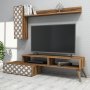 HANAH HOME TV polica Planet Walnut White - slika 1