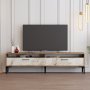 HANAH HOME TV polica Istanbul 2 Walnut White Marble - slika 1