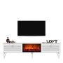HANAH HOME TV polica Arona Fireplace White - slika 2