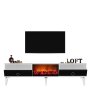 HANAH HOME TV polica Arona Fireplace White Anthracite - slika 3