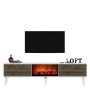 HANAH HOME TV polica Arona Fireplace White Walnut - slika 2