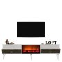 HANAH HOME TV polica Arona Fireplace White Walnut - slika 3