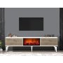 HANAH HOME TV polica Arona Fireplace White Walnut - slika 1