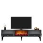 HANAH HOME TV polica Doruk Fireplace Anthracite Silver - slika 4