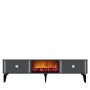 HANAH HOME TV polica Doruk Fireplace Anthracite Silver - slika 5