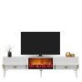 HANAH HOME TV polica Doruk Fireplace White Gold - slika 3
