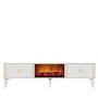 HANAH HOME TV polica Doruk Fireplace White Gold - slika 4