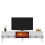HANAH HOME TV polica Doruk Fireplace White Silver - slika 3