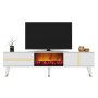 HANAH HOME TV polica Vania Fireplace White Gold - slika 2
