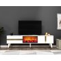 HANAH HOME TV polica Vania Fireplace White Gold - slika 1