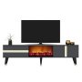 HANAH HOME TV polica Vania Fireplace Anthracite Gold - slika 3