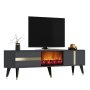 HANAH HOME TV polica Vania Fireplace Anthracite Gold - slika 4