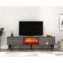 HANAH HOME TV polica Vania Fireplace Anthracite Gold - slika 1