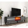 HANAH HOME TV polica Vania Fireplace Anthracite Silver - slika 2