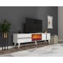 HANAH HOME TV polica Vania Fireplace White Silver - slika 2