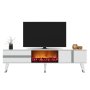 HANAH HOME TV polica Vania Fireplace White Silver - slika 3